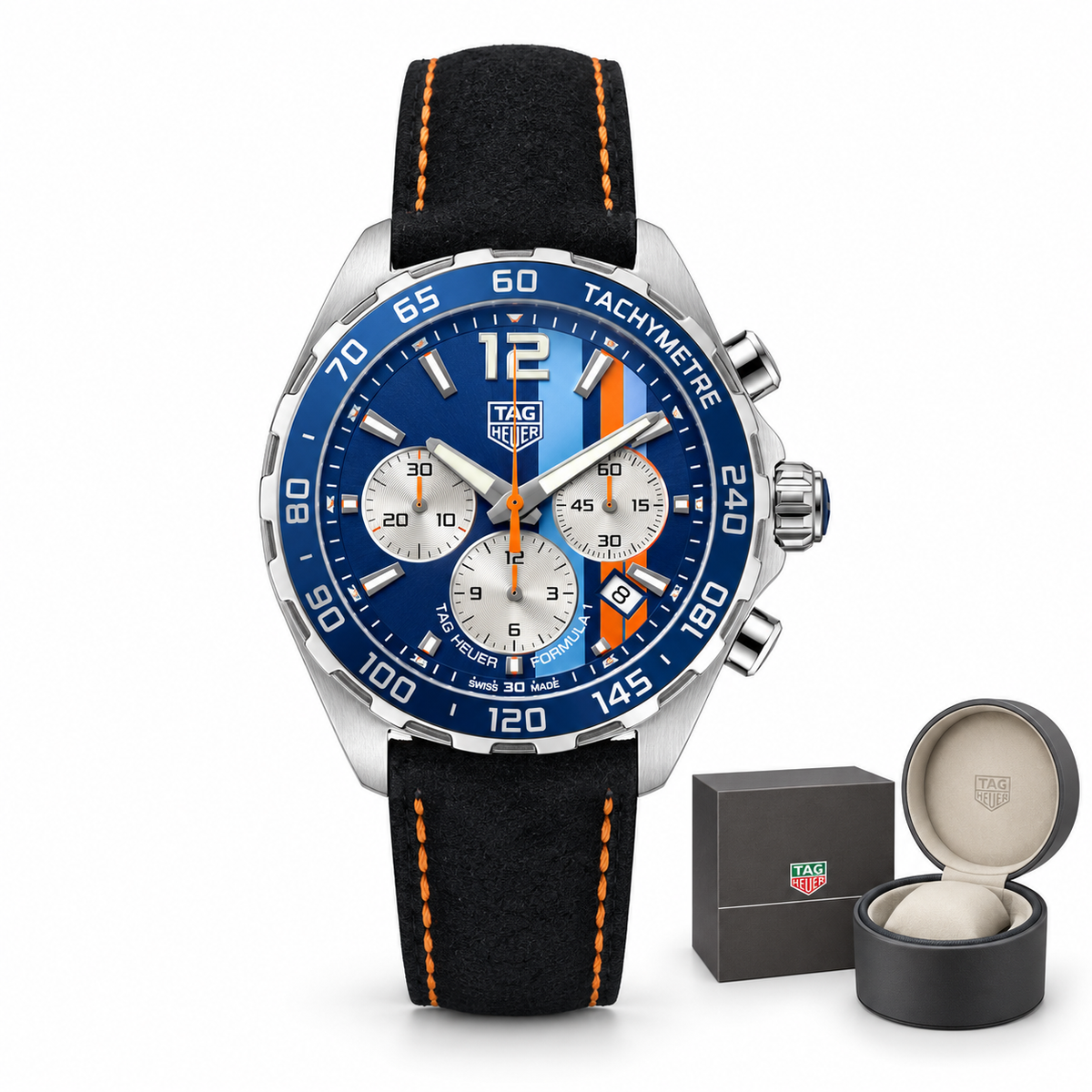 Relógio Tag Heuer Formula 1 Gulf Special Edition - Super Clone Com a Caixa Premium