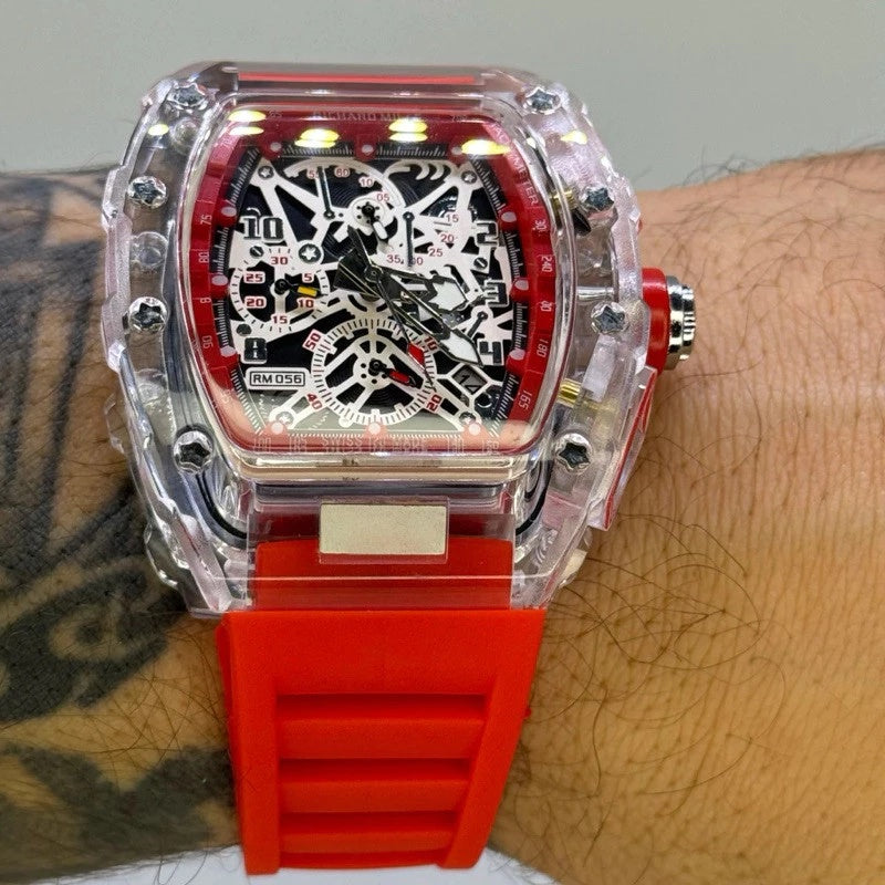 Relógio Masculino RM 056 - Pulseira de borracha - Resistente à água + Caixa
