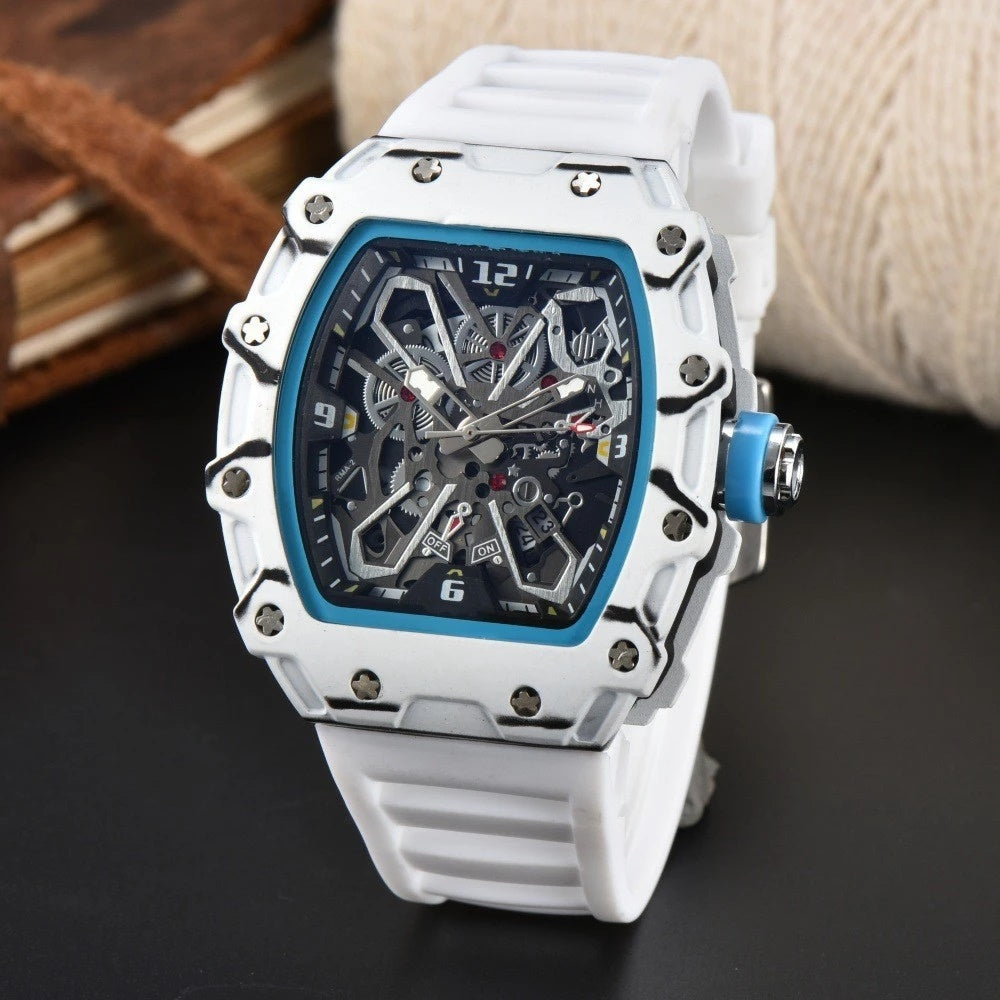 Relógio RM055 Carbon Fiber 42mm Branco