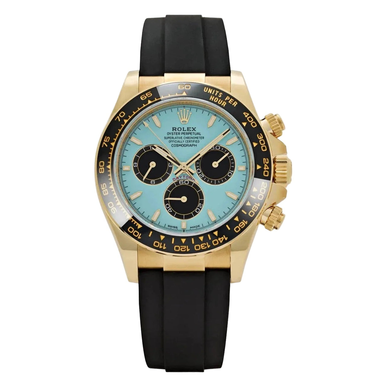 Relógio Daytona 40mm - Dourado com Mostrador Turquesa