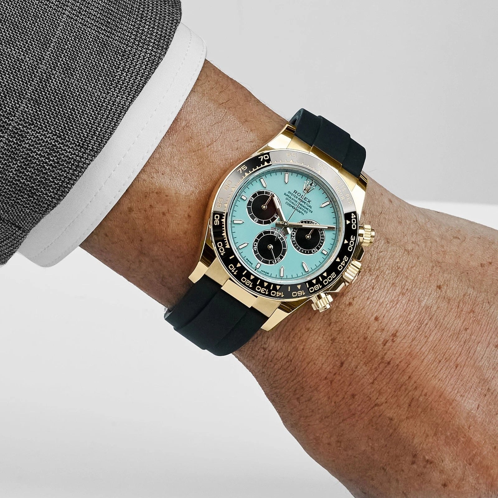 Relógio Daytona 40mm - Dourado com Mostrador Turquesa