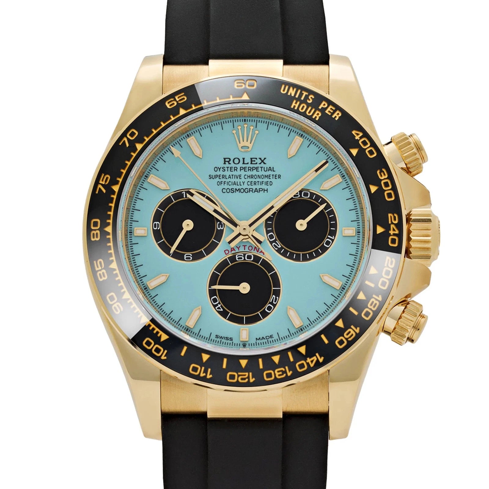 Relógio Daytona 40mm - Dourado com Mostrador Turquesa