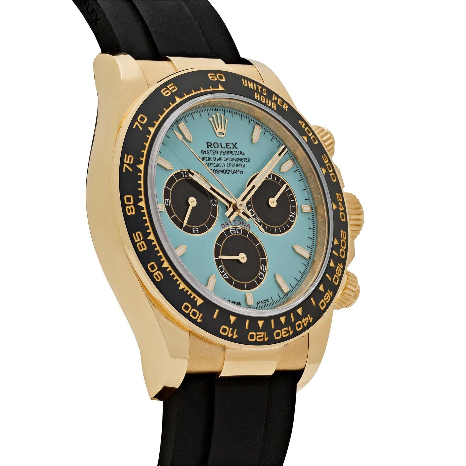 Relógio Daytona 40mm - Dourado com Mostrador Turquesa