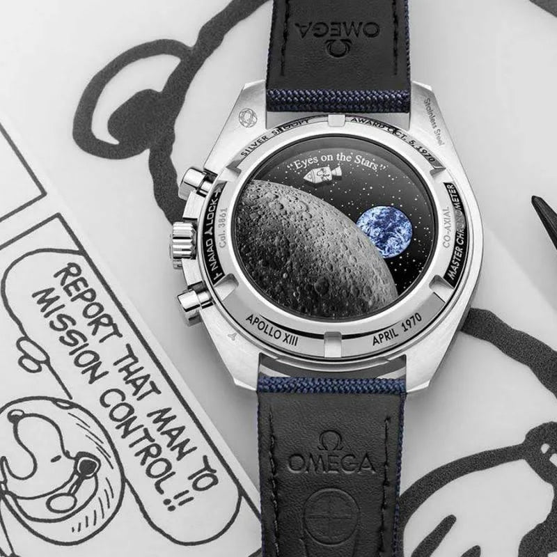 Relógio Omega Speedmaster " Snoopy Award" Anniversary Series Watch (Snoopy se movimenta) - Super Clone (Acompanha Caixa e Documentos)