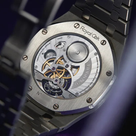 Relógio AP Royal Oak Tourbillon Extra-Thin Steel Purple Dial 41mm