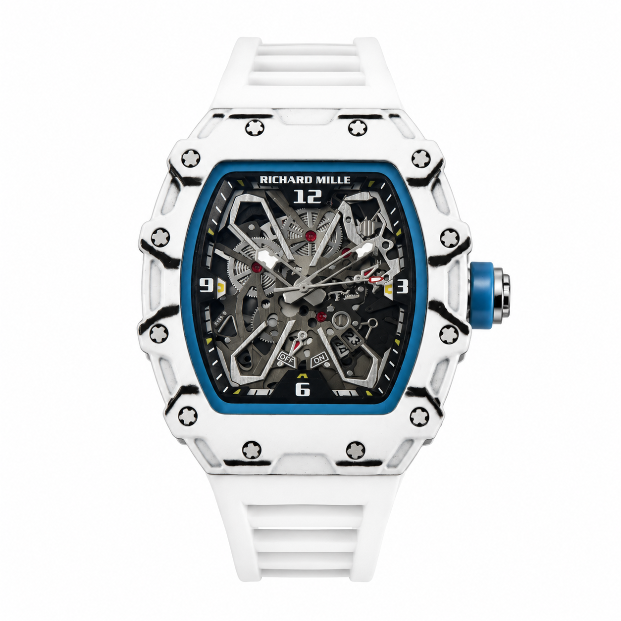 Relógio RM055 Carbon Fiber 42mm Branco