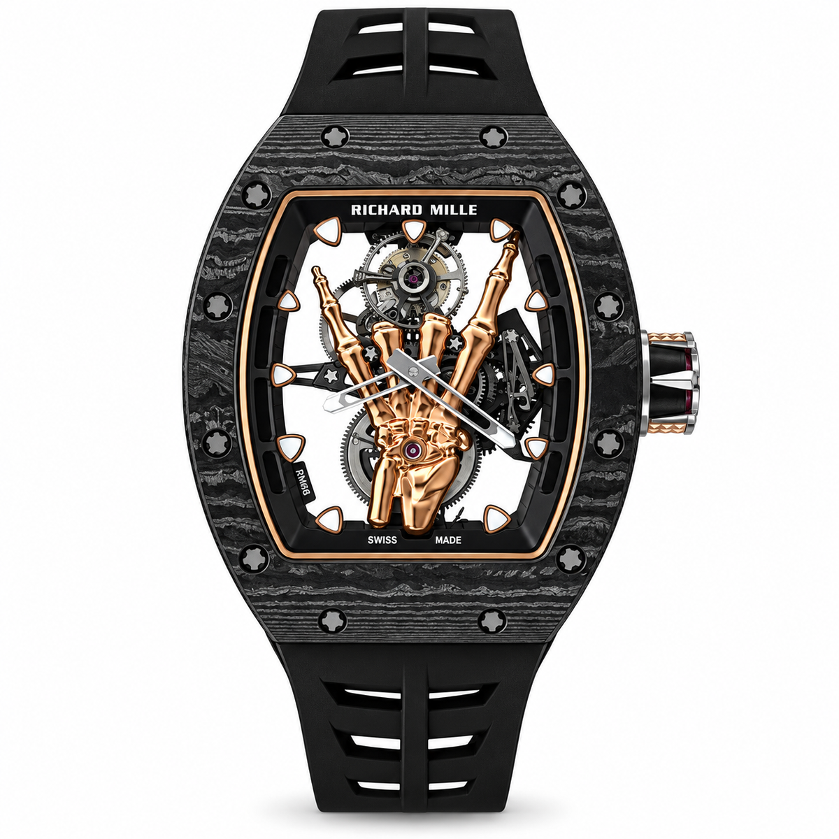 Relógio RM 66 Manual Winding Flying Tourbillon 43mm Super Clone - Acompanha Caixa