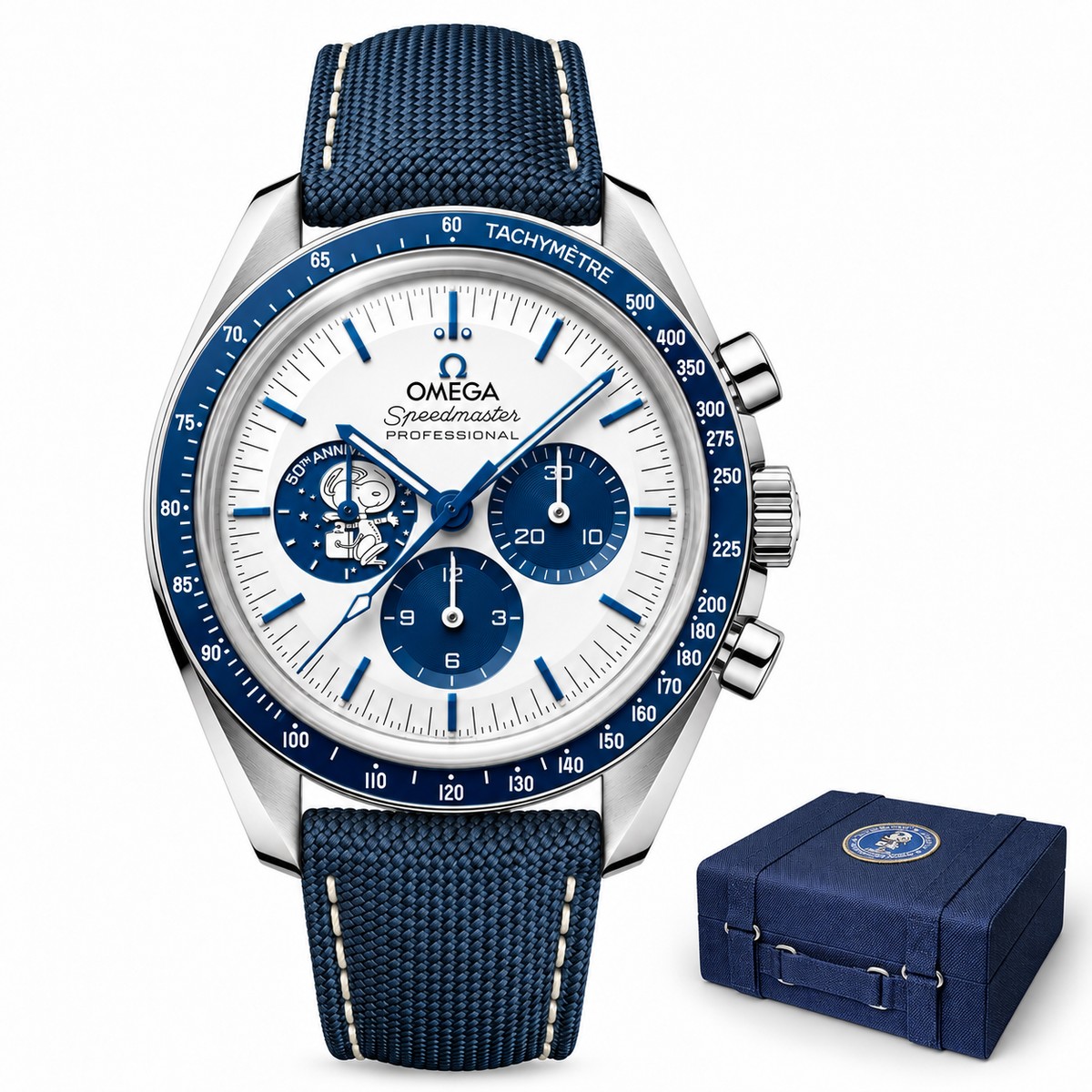 Relógio Omega Speedmaster " Snoopy Award" Anniversary Series Watch (Snoopy se movimenta) - Super Clone (Acompanha Caixa e Documentos)
