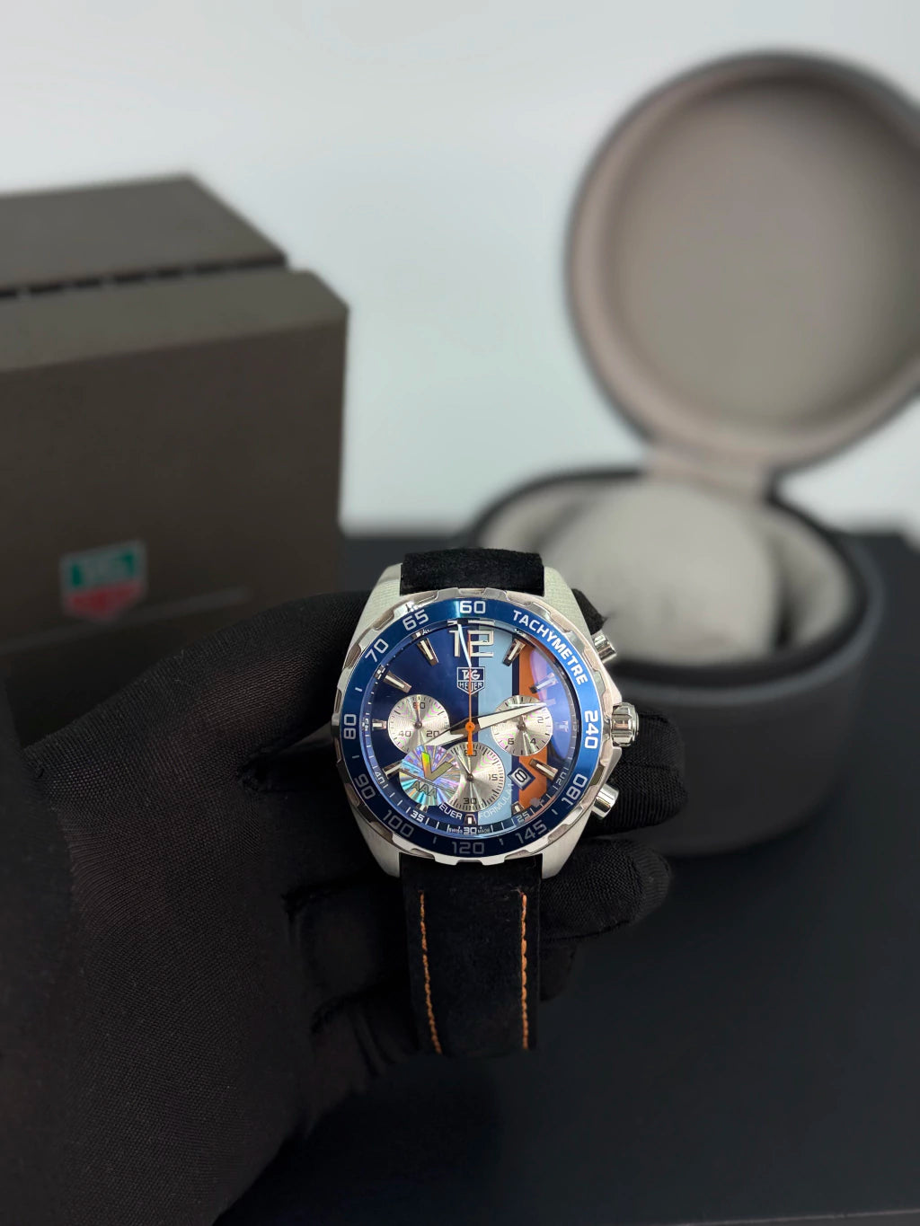 Relógio Tag Heuer Formula 1 Gulf Special Edition - Super Clone Com a Caixa Premium