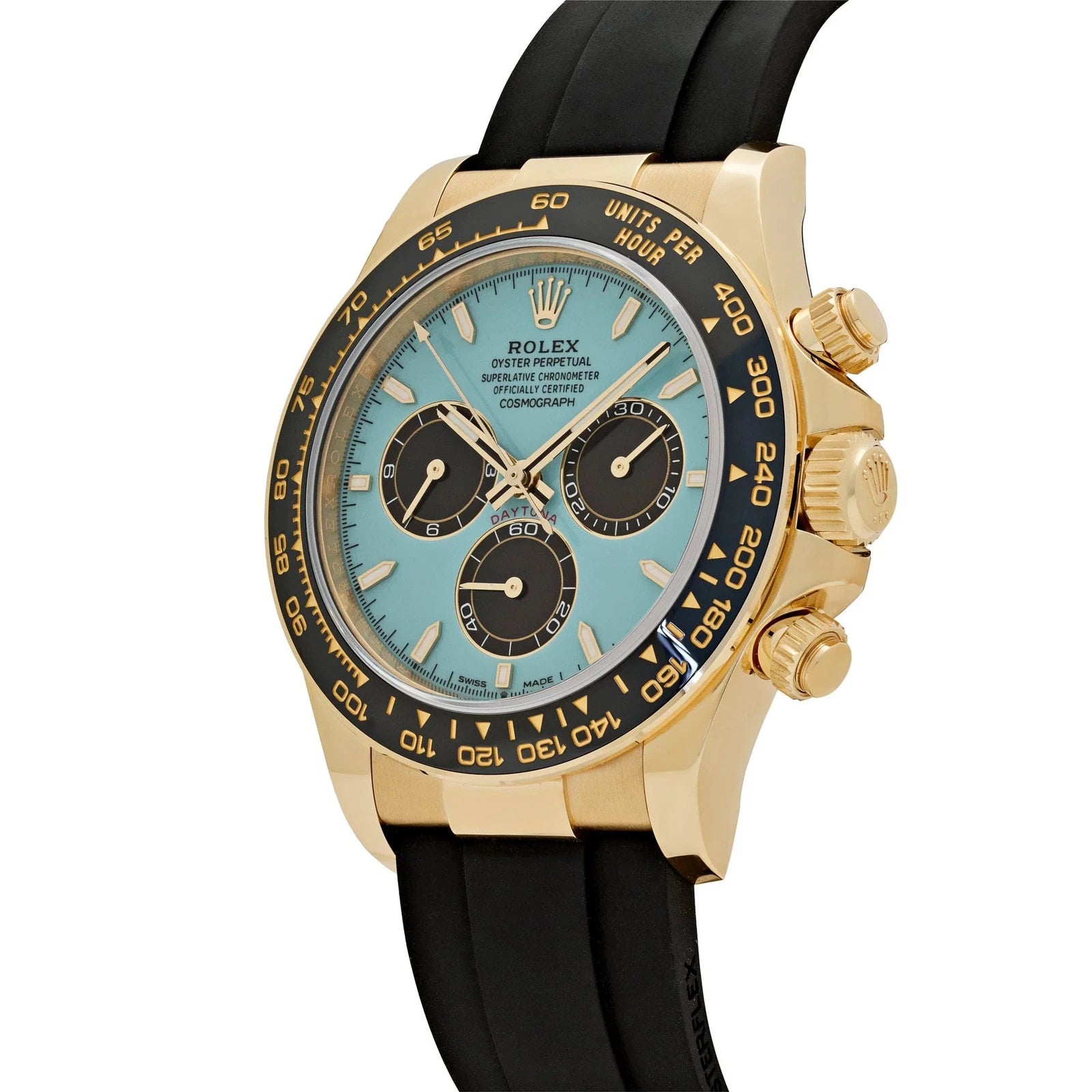 Relógio Daytona 40mm - Dourado com Mostrador Turquesa