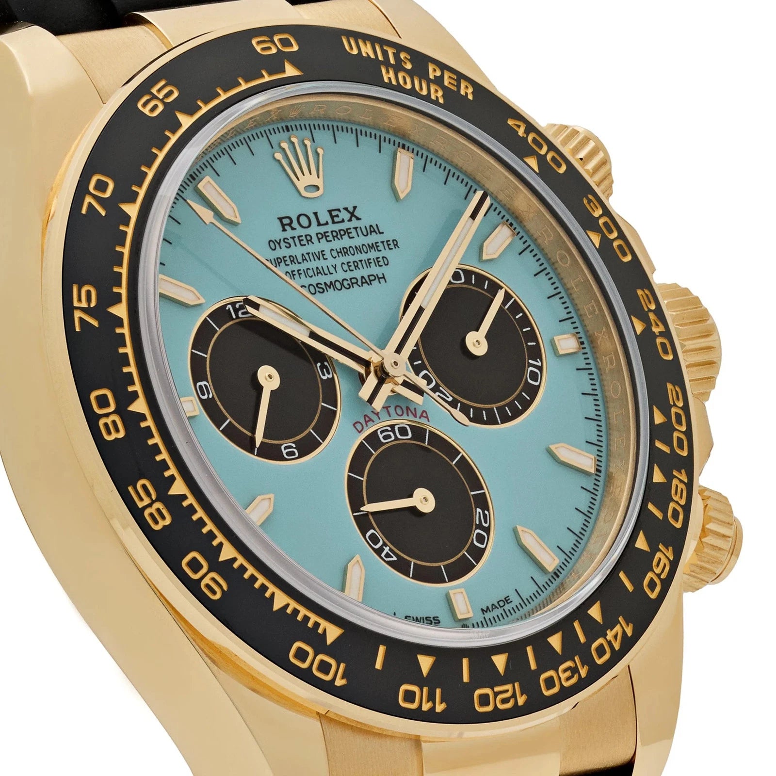 Relógio Daytona 40mm - Dourado com Mostrador Turquesa