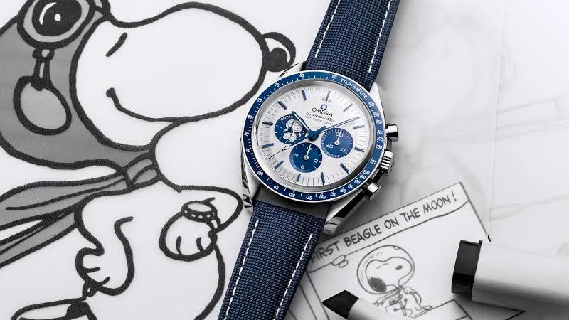 Relógio Omega Speedmaster " Snoopy Award" Anniversary Series Watch (Snoopy se movimenta) - Super Clone (Acompanha Caixa e Documentos)