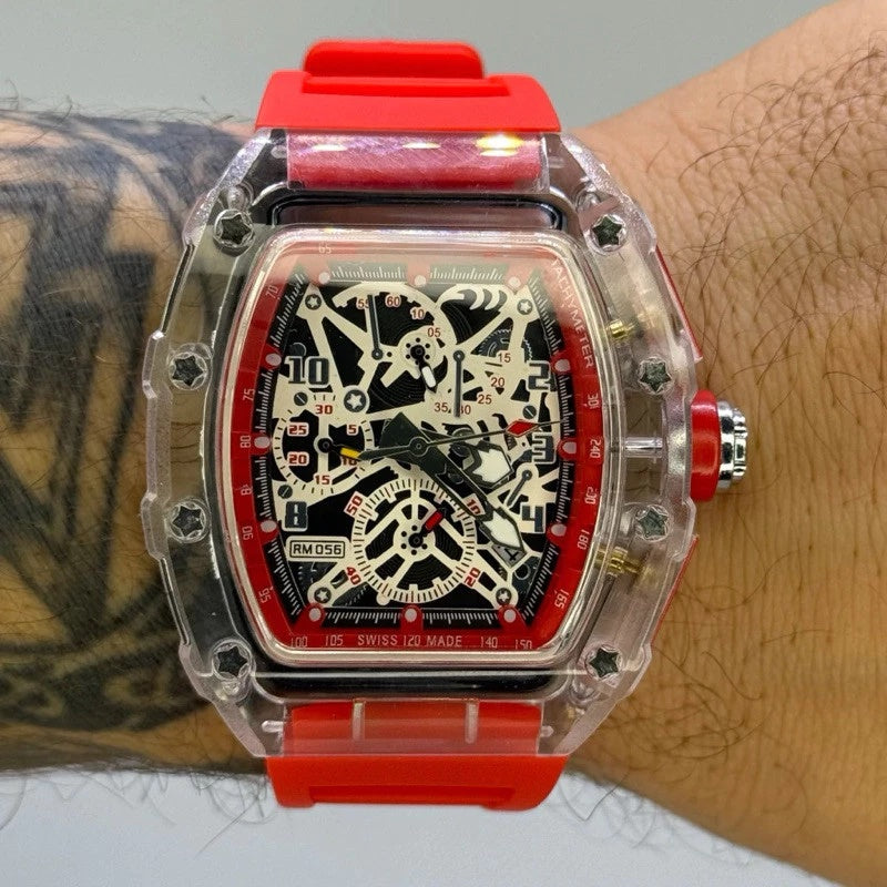 Relógio Masculino RM 056 - Pulseira de borracha - Resistente à água + Caixa